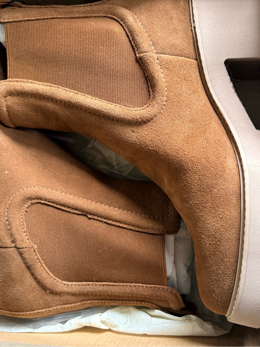 Dolce Vita Women’s Suede Chelsea Booties in Tan